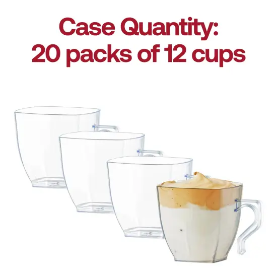 Clear Square Plastic Mini Coffee Tea Cups - 2 oz. (240 Cups) {5}