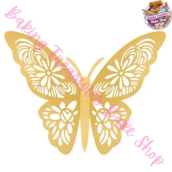 3D Gold Butterfly Wall Decor Styles Butterfly Party Decorations Cake Decorations Removable Stickers {2}