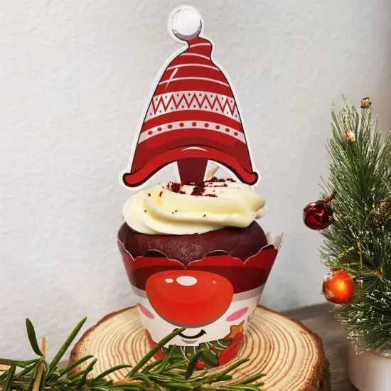 Wrapables Christmas Cupcake Toppers and Wrappers, Holiday Party Supplies (Set of 128) {6}