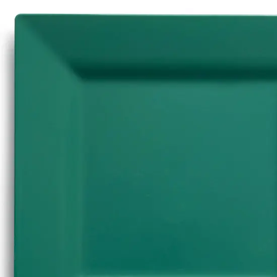 Hunter Green Square Plastic Dinner Plates - 9.5" (120 Plates) {1}