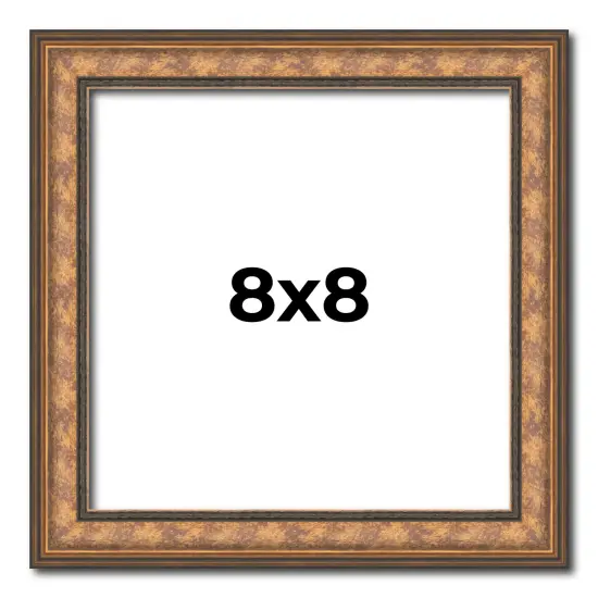 Square Slim Profile Gold Picture Frame - UV Acrylic, Foam Board Backing, Hanging Hardware {1}