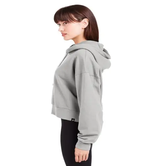 Glyder &reg; Ladies Vintage Oversized Cropped Hooded Sweatshirt MULBERRY {5}