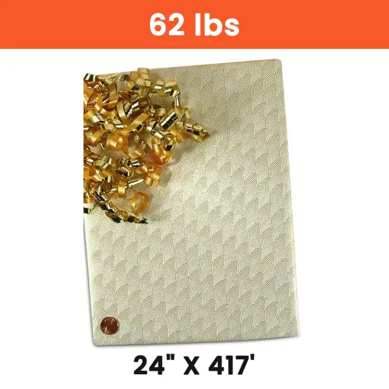 Wedding Wrapping Paper 24 ''*417 ' 62 lbs Gold & Silver D {1}