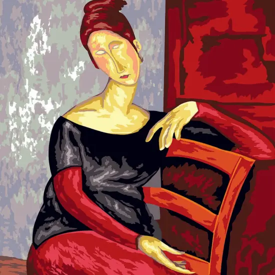 Needlepoint canvas for halfstitch without yarn Jeanne De Modigliani SE929.435 Seg De Paris Printed Tapestry Canvas {1}