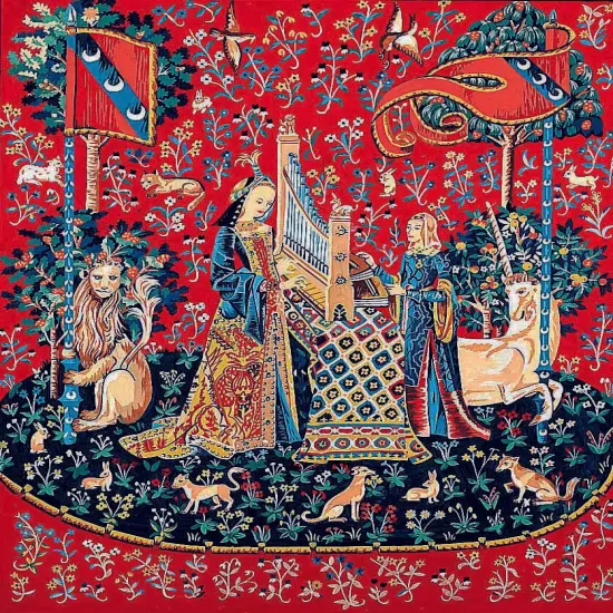 Needlepoint canvas for halfstitch without yarn Can.Seul Lady With A Unicorn MRC1432206 Margot de Paris Printed Tapestry Canvas {1}