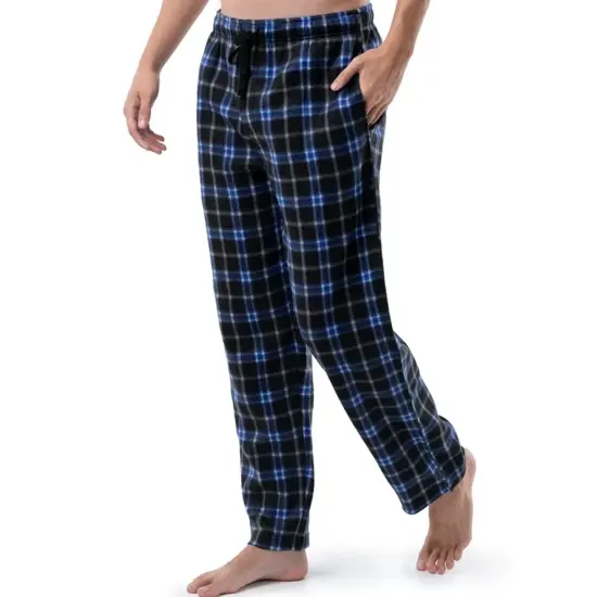Mens Fleece Lounge Pants Black and Blue Colorway Black / Blue {1}