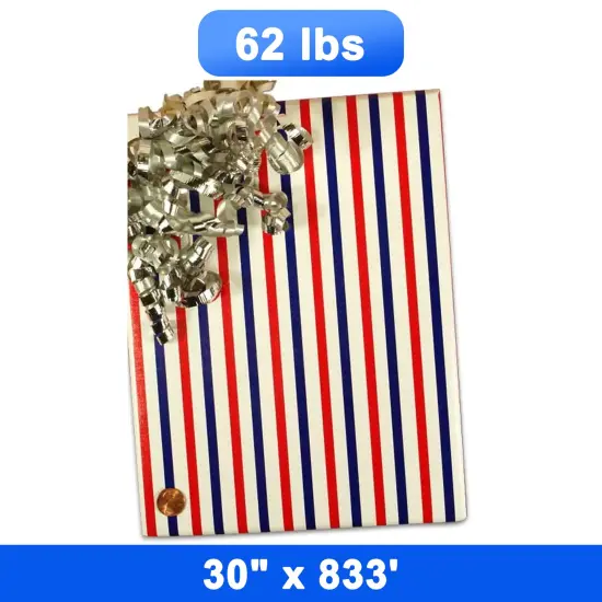 Vibrant Striped Wrapping Paper 30" x 833" Roll, 62 lbs {1}