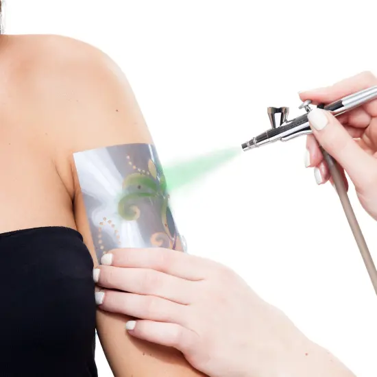 Green Airbrush Temporary Tattoo Body Paint Makeup, 1 oz. {4}
