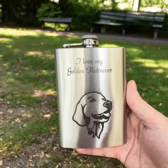 8oz I love my Golden Retriever Stainless Flask {6}
