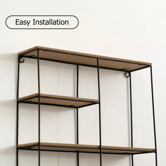 Vintiquewise Modern Decorative Wall Shelf - Stylish Multi-Functional Metal Display for Entryways, Bathrooms, Bedrooms, Living Rooms, and Offices {6}