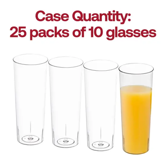 Clear Round High Ball Disposable Plastic Cups - 10 oz. (250 Cups) {5}