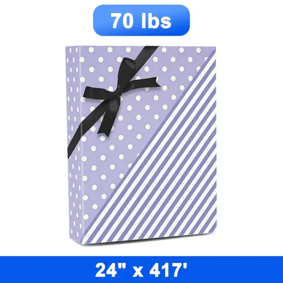 Classic Striped Gift Wrap 24" x 417" Roll 70 lbs {1}