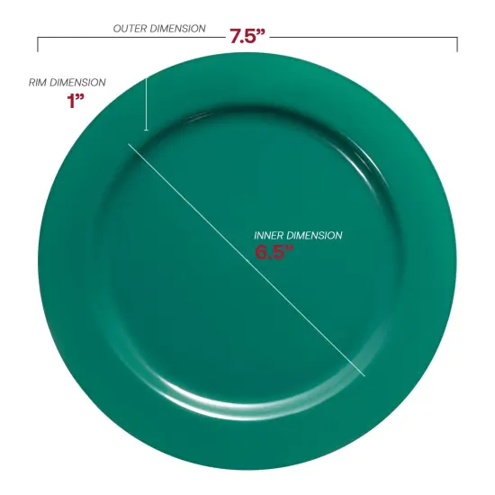 Solid Green Holiday Round Disposable Plastic Appetizer/Salad Plates - 7.5" (120 Plates) {3}
