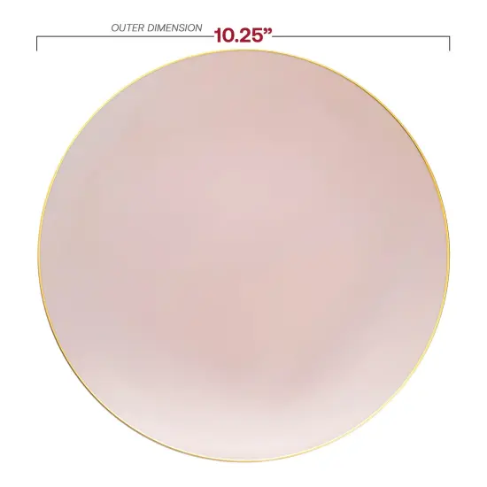 Pink with Gold Organic Round Disposable Plastic Dinner Plates - 10.25" (120 Plates) {3}