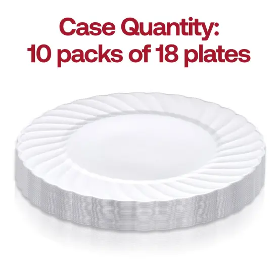 White Flair Plastic Pastry Plates - 6" (180 Plates) {4}