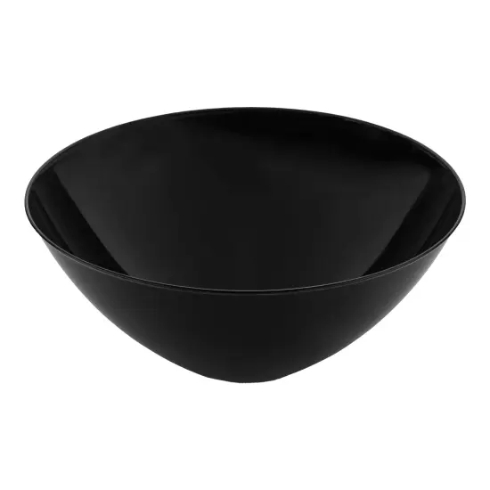 Solid Black Organic Round Disposable Plastic Bowls - 100 oz. (24 Bowls) {1}