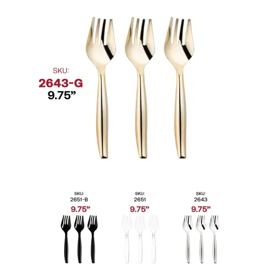 Gold Disposable Plastic Serving Forks (60 Serving Forks) {6}