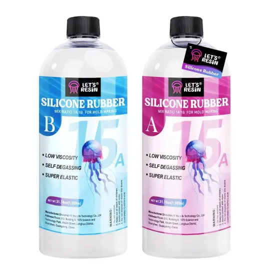 LET'S RESIN Silicone Mold Making Kit 63.48oz/3.968lbs,Non-Toxic And Food-safe Grade Mold Making Silicone Rubber,Silicone Mold Maker,Clear Liquid Molding Silicone Kit for Resin Molds, Silicone Molds Making {1}