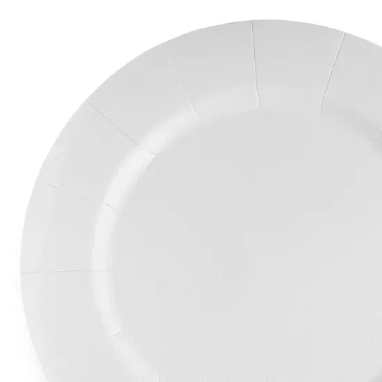 White Round Disposable Paper Charger Plates - 13" (120 Plates) {1}