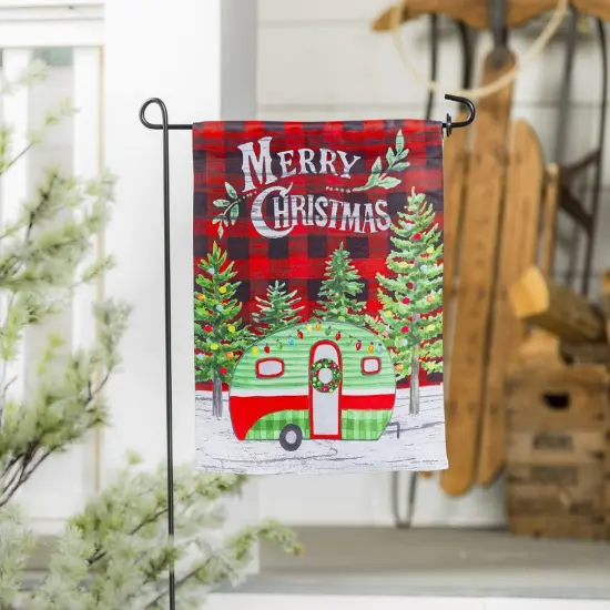 Christmas Camper Garden Flag 2 Sided Merry Christmas {2}
