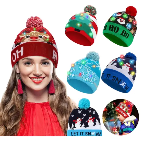 Kitcheniva Winter LED Christmas Beanie Knit Hat {2}