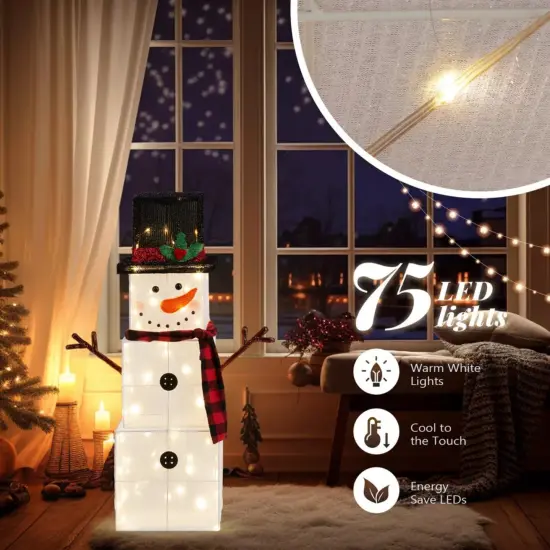 Kitcheniva 3 FT Lighted Snowman With LED Warm White {2}