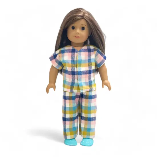 Crosscut Sewing Co.&reg; Doll Pajama Sewing Project Kit - Beginner Friendly DIY Sewing Kit Plaid flannel {3}