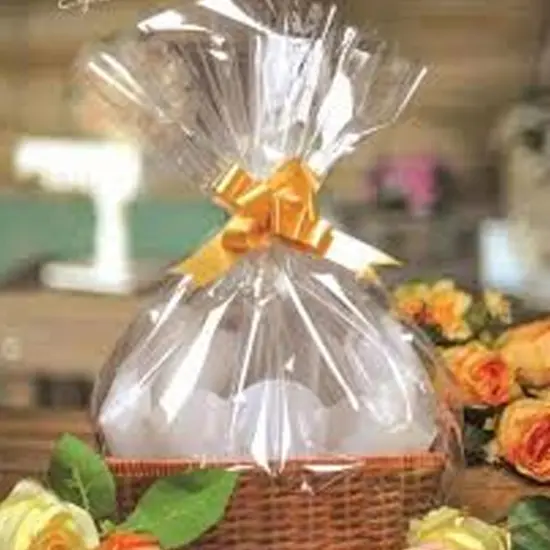Clear Round Bottom Basket Bags 24" x 30" {3}