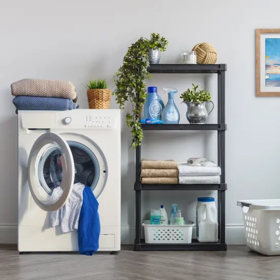 IRIS USA Plastic Garage Shelving Unit Storage Outdoor Indoor {4}