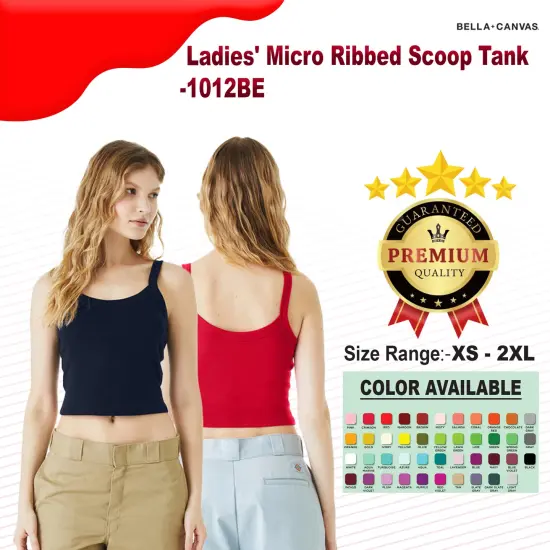 Bella + Canvas&reg; Ladies' Micro Ribbed Scoop Tank ATHLETIC HEATHER {2}