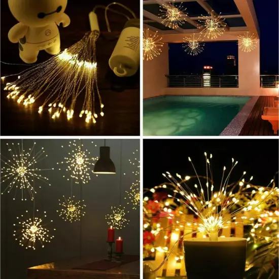 Kitcheniva Solar 150 LED Hanging Firework String Light Christmas Decor {3}