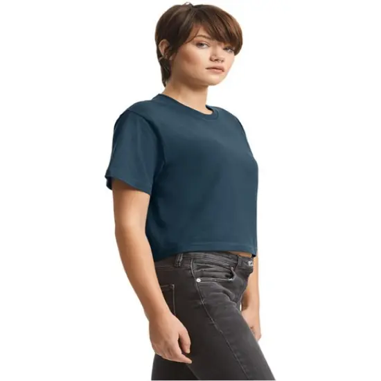 American Apparel® Ladies Fine Jersey Crewneck Short Sleeve Boxy T Shirt HEATHER GREY {4}