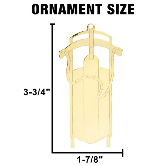 Gloria Duchin Gold Metal Sled Christmas Tree Ornament {2}