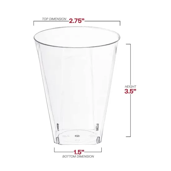 Clear Square Bottom Disposable Plastic Cups - 7 oz. (500 Cups) {3}