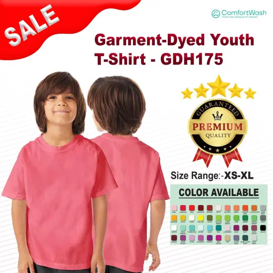 Hanes&reg; Garment Dyed Youth T-Shirt Mint {2}
