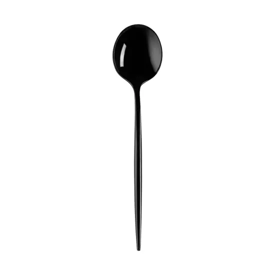 Solid Black Moderno Disposable Plastic Dessert Spoons (480 Spoons) {1}