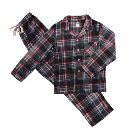 Men's Fleece PJ Set Red Black 1 Set Red / Blue {3}
