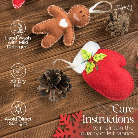 FabricLA Craft Felt Fabric - 18" X 18" Inch Wide & 1.6mm Thick Felt Fabric - Sand 101 - Use This Soft Felt for Crafts - Felt Material Pack {4}