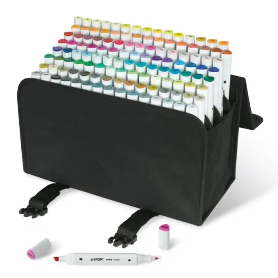 artPOP! Infinity Art Markers, 120 Colors, Dual Tip Alcohol Based Markers, Permanent Professional Markers for Drawing, Illustration, Sketching, Animation with Triangular Grip and Carrying Case {1}