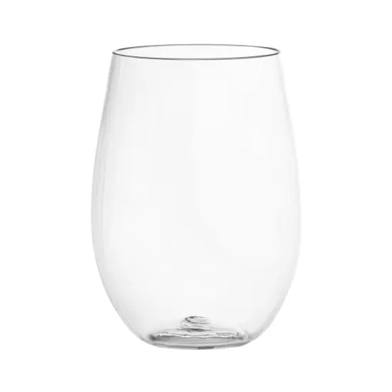 Clear Elegant Stemless Disposable Plastic Wine Glasses - 16 oz. (64 Glasses) {1}
