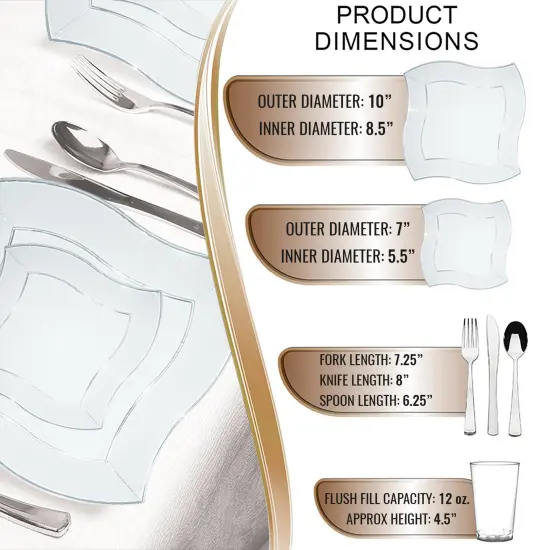 Clear Wave Plastic Wedding Value Set (20 Settings) {2}