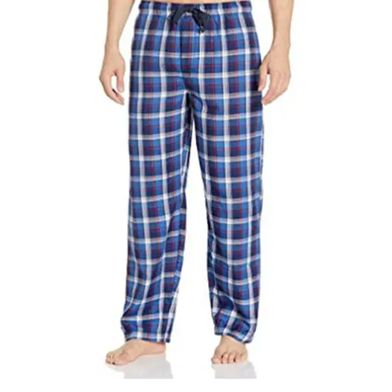 Men's Blue Fleece Long Pants Red / Yellow {3}