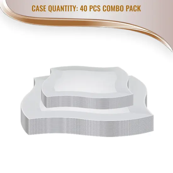 White Wave Plastic Dinnerware Value Set (120 Guests) {5}