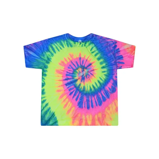 Tie Dye&reg; Ladies Cropped T Shirt NEON RAINBOW {3}