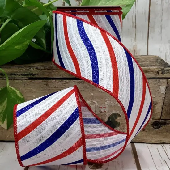 American Horizontal Striped Ribbon 2.5" x 10 Yards {3}