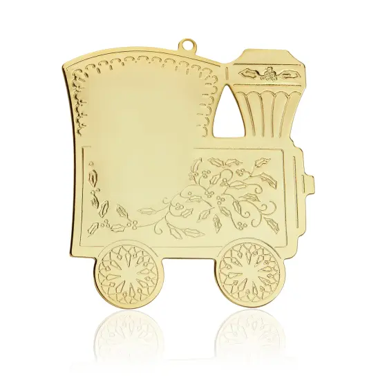 Gloria Duchin Gold Train Vintage Christmas Ornament {1}