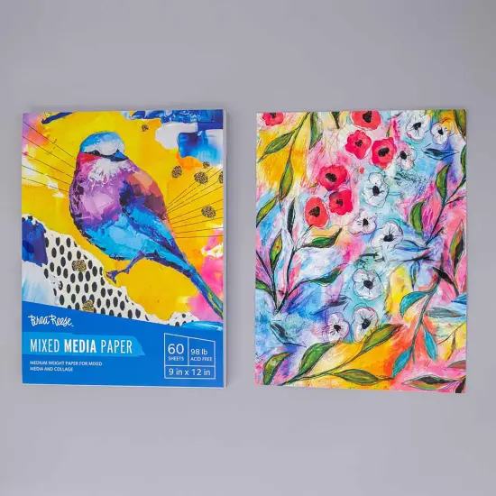 Brea Reese: Mixed Media Paper Pad 60 Sheets - 9x12" - 98 lb, Acid-Free, Layering & Collaging, Durable & Perfect for All Mediums, Adult Art Supplies {6}