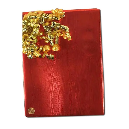 Red Watercolor Embossed Metallic Wrapping Paper 30" x 417" Roll {2}