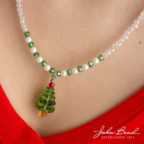 Crystal Lane DIY 7" Designer Holiday Glass Bead Mix Strand Christmas Tree {2}