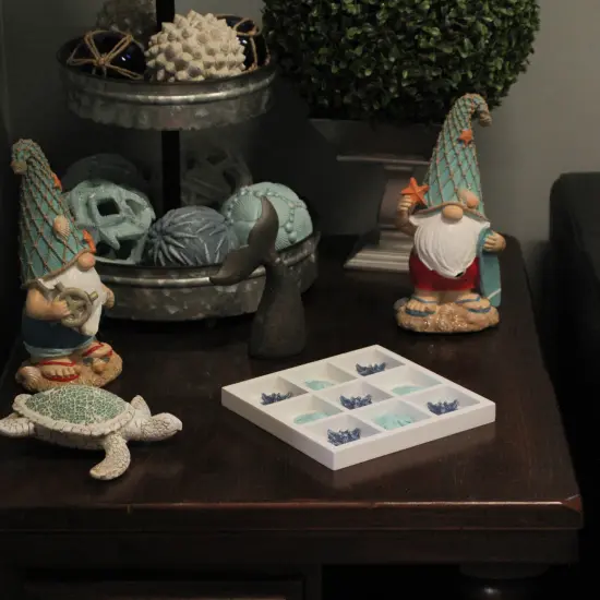 Blue Sand Dollar and Starfish Tic-Tac-Toe Game &ndash; Beach-Themed Accent Piece {7}